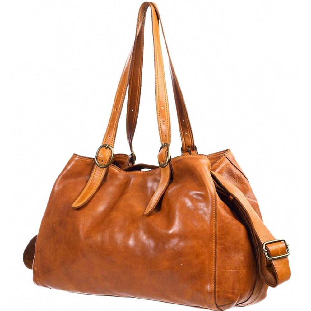 NEW SPAGHETTI WESTERN women's genuine leather tote bag in tan